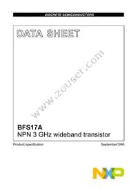 BFS17A Datasheet Cover