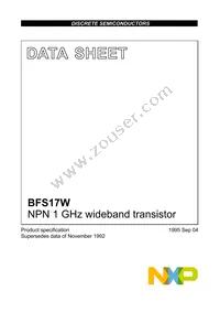 BFS17W Datasheet Cover