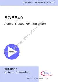 BGB 540 E6327 Datasheet Cover