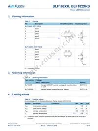 BLF182XRSU Datasheet Page 2