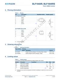 BLF184XRSU Datasheet Page 2