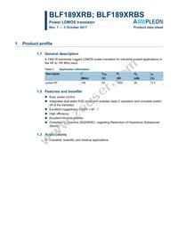 BLF189XRBSU Datasheet Cover