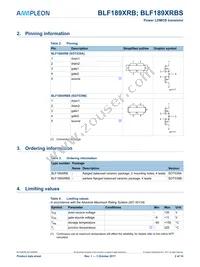 BLF189XRBSU Datasheet Page 2