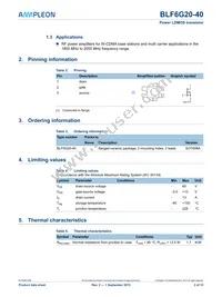 BLF6G20-40 Datasheet Page 2