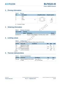 BLF6G22-45 Datasheet Page 2