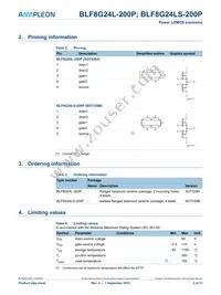 BLF8G24LS-200P Datasheet Page 2