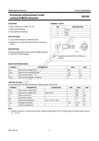 BS108/01 Datasheet Page 2