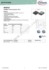 BSC027N10NS5ATMA1 Datasheet Cover