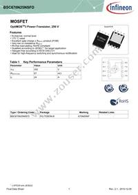 BSC670N25NSFDATMA1 Datasheet Cover