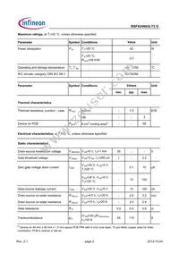 BSF024N03LT3GXUMA1 Datasheet Page 2