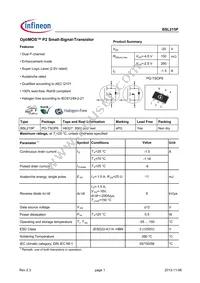 BSL215PL6327HTSA1 Datasheet Cover