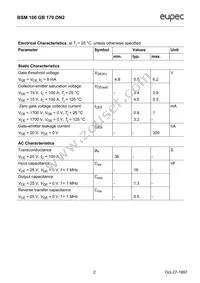 BSM100GB170DN2HOSA1 Datasheet Page 2