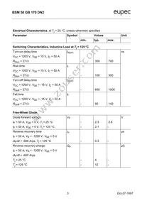 BSM50GB170DN2HOSA1 Datasheet Page 3