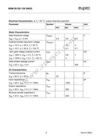 BSM50GD120DN2G Datasheet Page 2