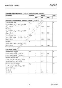 BSM75GB170DN2HOSA1 Datasheet Page 3