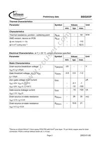 BSO203PNTMA1 Datasheet Page 2