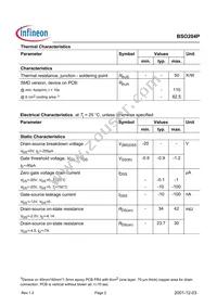 BSO204PNTMA1 Datasheet Page 2