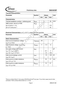 BSO303SPNTMA1 Datasheet Page 2