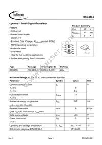 BSO4804T Datasheet Cover
