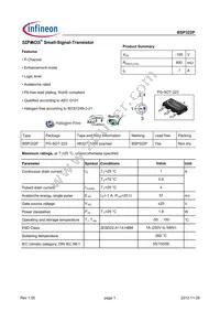 BSP322PL6327HTSA1 Datasheet Cover