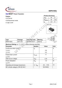 BSP615S2L Datasheet Cover