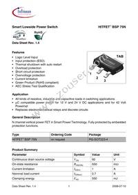 BSP75NNT Datasheet Cover