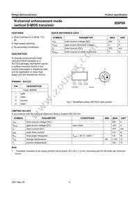 BSP89 Datasheet Page 3