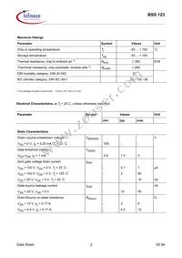 BSS123L6433HTMA1 Datasheet Page 2