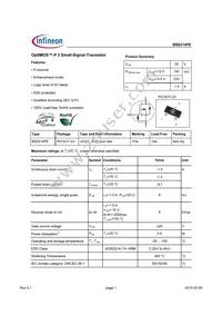 BSS314PEL6327HTSA1 Datasheet Cover