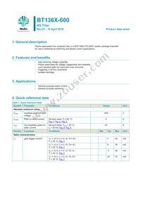 BT136X-600F Datasheet Cover