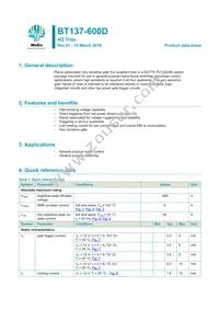 BT137-600D Datasheet Cover