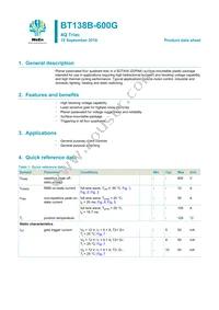 BT138B-600G Datasheet Cover