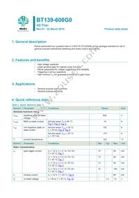 BT139-600G0Q Datasheet Cover