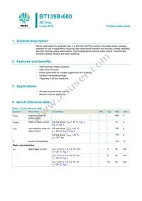 BT139B-600 Datasheet Cover