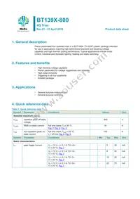 BT139X-800/L02Q Datasheet Cover