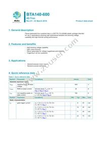 BTA140-600 Datasheet Cover
