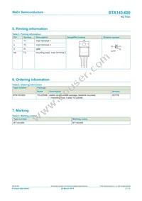 BTA140-600 Datasheet Page 2