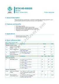 BTA140-600G0Q Datasheet Cover