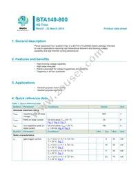 BTA140-800 Datasheet Cover