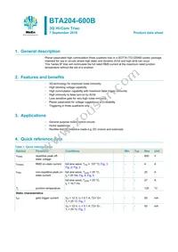 BTA204-600B Datasheet Cover
