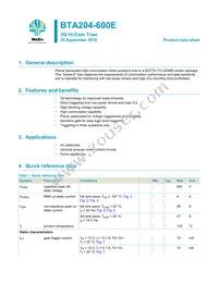 BTA204-600E Datasheet Cover