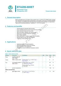 BTA206-800ET Datasheet Cover