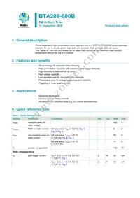 BTA208-600B Datasheet Cover