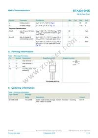 BTA208-600E Datasheet Page 2