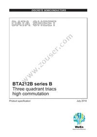 BTA212B-800B Datasheet Cover