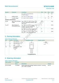 BTA312-600E Datasheet Page 2