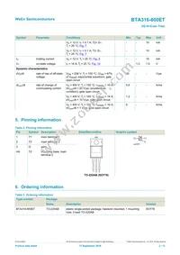 BTA316-800ET Datasheet Page 2