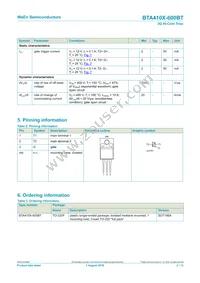 BTA410X-600BT Datasheet Page 2