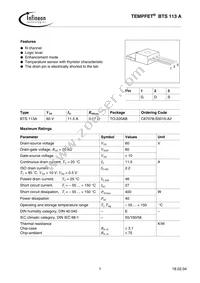 BTS113AE3045ANTMA1 Datasheet Cover