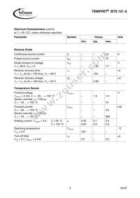 BTS121AE3045ANTMA1 Datasheet Page 3